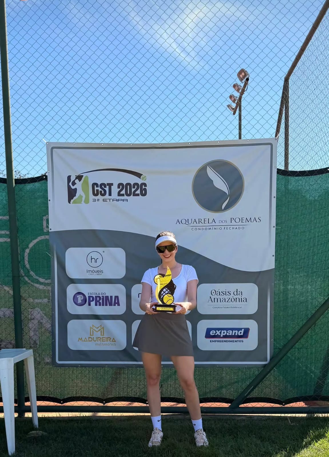 Aluno campeão em torneio de tênis